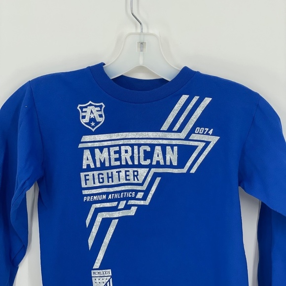 AMERICAN FIGHTER Royal Blue Long Sleeve T-Shirt (32) - Picture 2 of 5